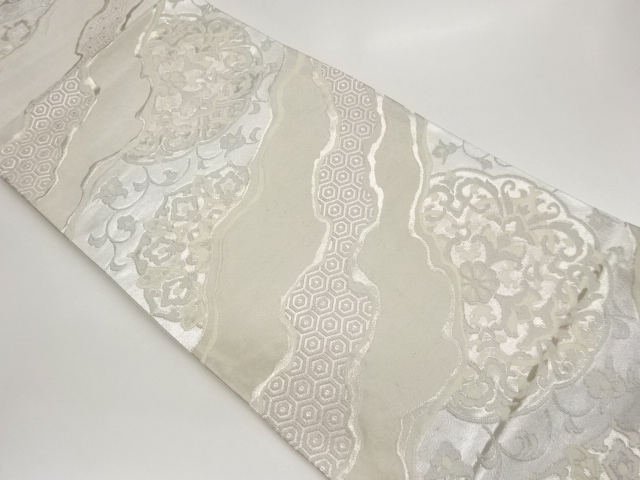 JAPANESE KIMONO / FUKURO OBI / WOVEN FLORAL ARABESQUE